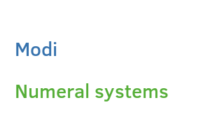Modi numeral systems
